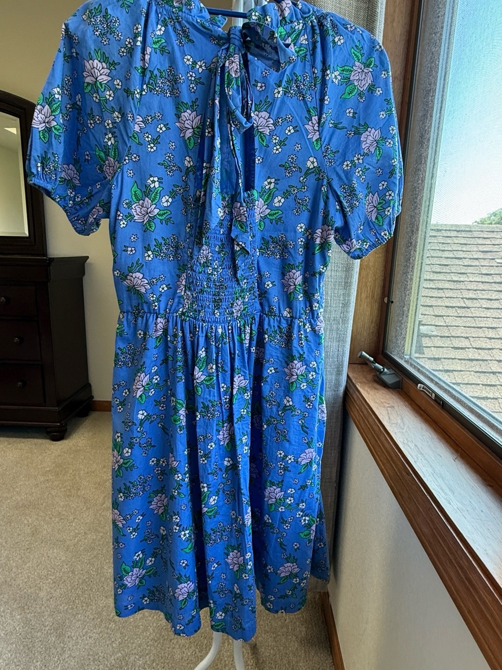 J Crew Blue Floral Dress Size 4 - Picture 5 of 13